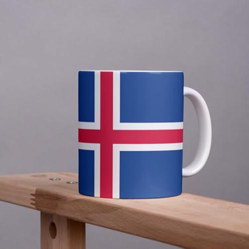 Island Kaffeetasse 325ml Flagge Keramik Spülmaschinenfest Büro Geschenk Tee Tasse