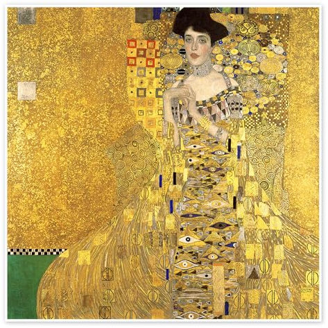 Adele Bloch-Bauer Poster von Gustav Klimt 60 x 60 cm Gelb Wandbilder Wanddeko