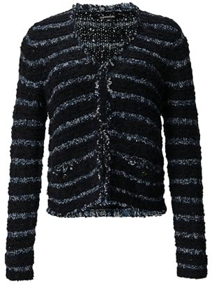 Comma Strickjacke aus Effektgarn mit Fransen
