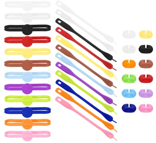 sourcing map 36Pcs Wine Glass Markers, Silicone Drink Marker Wine Glass Charm Markers Tags for Glasses Cup, Beer Bottle, Cocktail Glass, 12 Colors Labels Ring/Strip Tag/A Buckle