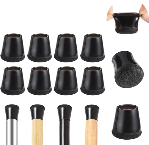 QHFlashbuy Stuhlbeinbezüge,8 Stück Stuhlbeinschoner,Schutzkappen für Stuhlbeine mit Filz,Silikon Stuhlbeinkappen Runde für Hartholzböden Fliesen Laminatboden-14–20mm