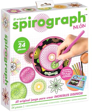 Party Town Spirograph Neon | Spiral Designer | Mandala Schablone | Kinder Ab 8 Und Erwachsene | 24 Stücke