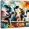 Bunte Kühe - witzige Wandbilder - Druck auf Leinwand - verschiedene Formate (Gruppe cooler Kühe, 100 x 100 cm)