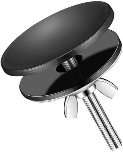 Cache-trou d'évier de cuisine de 5,1 cm, couvercle en métal noir en acier inoxydable pour comptoir, bouchon de trou de robinet pour la prévention des fuites