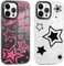 RUMDEY 2 Pack Cute Stars Phone Case for iPhone 11 Pro, Soft Slim Fashion Protective Phone Cover for Women Girly, Shockproof TPU Bumper Cover for iPhone 7