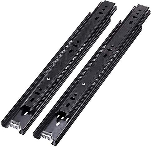 SWAYVES Soft-Close-Schubladenführungen, Push-To-Open-Schubladenschiene, Dreiteilischiene, Seitliche Montage, Für Wohnzimmer/Nachttisch/12In(300Mm)