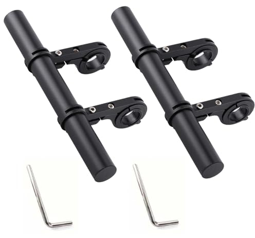 VZU 2 Stück Fahrradlenker Erweiterung - Lenkerzubehör aus Aluminiumlegierung, Lenker Extender, 20cm mit Schraubendreher für Mountainbike, Handy, Taschenlampe