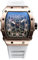 RORIOS Montres Quartz pour Homme Montre de Poignet Mode Tonneau Montre Bracelet Lumineuse Analogique Montre Décontracté Sport avec Calendrier Or Rose Blanc A