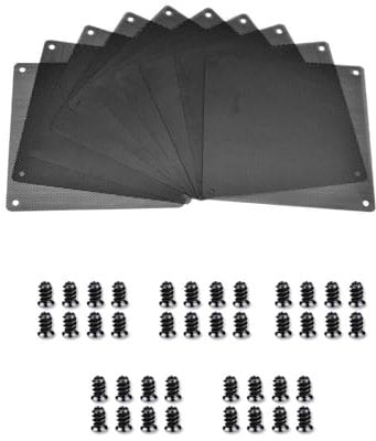 DBOO 140 x 140mm Dust Filter for Computer Cooler Fan 10 Packs with 40 pcs Screws PC Fan Dust Mesh PC Cooler Filter Dustproof PVC Cover Computer Fan Grills