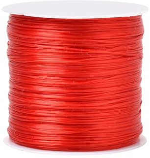 60 Metri Filo Elastico Nylon per Braccialetti 0.6mm, Collane, Perline, e Creazione di Gioielli Vari Colori (ROSSO)