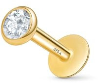 Amberta 9 Karat Gold Piercing Stecker Ohrringe für Damen Und Herren | 16G Helix mit 1,2 mm Stärke Tragus | Conch und 6 mm Nasenpiercing