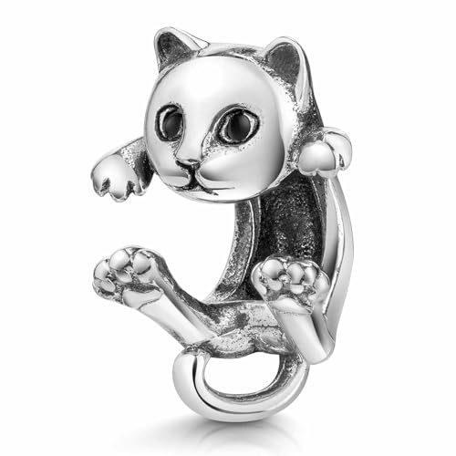 MATERIA by Matthias Wagner Katze Bead Charm 925 Silber Schmuck für Armband #25