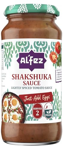 Al'Fez Shakshuka Cooking Sauce 450g | Medium Spice | Serves 4 | Authentic Middle Eastern Simmer/Cooking Sauce | Just Add Eggs