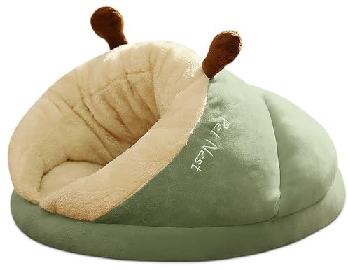 ALLSOPETS Kleines Hundebett Katzenhöhle Haustierzelt für Hunde Katzen Welpen Süßes Katzenbett Dickes Fleece Warmes Weiches Hundebett Kuschelhöhle Iglu-Nest gemütliches Bett (Grün, L)