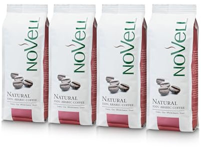 NOVELL - Café en Grano Natural 100% Arábico 1kg | 4 Bolsas de 250g | Tostado Medio | Café Arábico Sostenible