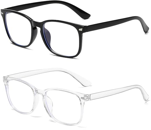 2PCS Blue Light Blocking Glasses, Lightweight Reading Glasses Women and Men
