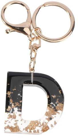 COLLBATH 3 Pièces Ornement Alphabétique Porte-clés Alphabétiques Porte-clés Lanière Bracelet Porte-clés Initial Accessoire Porte-clés Avec Étiquettes Pendentif Lettre Titulaire Black