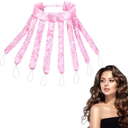 SYEYCW 1 Stück Octopus Lockenwickler, Heatless Curls Stirnband, Weiches Lockenwickler Ohne Hitze, Hair Curler Wave Formers über Nacht, DIY Haarstyling Tools, für Langes Mittleres Haar, Rosa