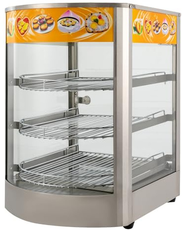 Eccellente capacità Vetrina di conservazione del calore Armadio da pranzo Argento Commerciale Armadio da bancone Elettrico Temperatura Regolabile Con Lampade Indicatori Fori di Dissipazione del Calore