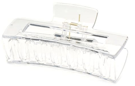 QinGoo Groß Haarklammer XXL, 10.4cm rechteckig in Clear, starker Halt für dicke and lange Haare, rutschfest für Büro und Alltag, 1 stück
