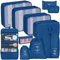 Coolzon Organisateur de Valise, Lot de 11 Organisateurs Rangement Valise Packing Cubes pour Voyage sac Compression de Stockage Bag Pochette Voyage sac Organisateur, Bleu Foncé