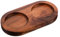 ElevateTech Wooden Pepper Hole Tray, Rubberwood Spice Seasoning Base Bottle Household Double Hole Tray Dining Table Protector Kitchen Accessories Daily Supplies 6 Inches 1Pcs