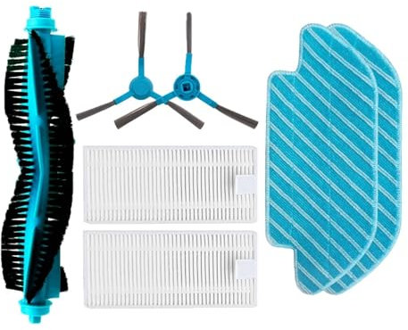 DNDJJM Compatible Compatible con Cecotec Conga 4090/4490 / 4690/5090 / 5490/6090 Rodillo De Filtro Hepa Cepillo Lateral Suave Paños De Mopa Accesorios(Set F)