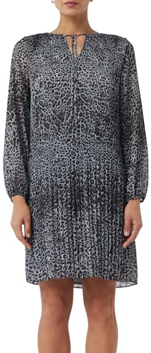 COMMA Plissiertes Chiffonkleid mit All-Over-Print