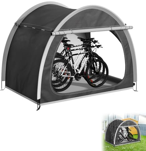 Fahrradgarage für 2 Fahrräder - Fahrradgarage für Draußen, Wasserdicht Fahrradschuppen, Portable Fahrrad Garage Outdoor, Fahrradzelt für Camping, Garten, 210 x 150x 165 cm
