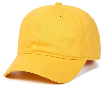 20 Farbe Snapback Cap Junge Mädchen Baseballcap 100% Baumwolle Kappe Einfarbig Sonnenschutz Sonnenhut Outdoor Basecap Einstellbar Baseballkappe Kinder (DE/NL/SE/PL, Numerisch, 47, 54, Gelb 2)