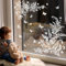 Supzone White Flower Butterflies Window Stickers Spring Summer Floral Window Decals Anti-Collision Static Window Clings Glass Decoration