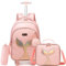 HTgroce Rucksäcke Mädchen Schultaschen Trolley, School Trolley Bag Reisekoffer Rucksack mit Lunchtasche Federmäppchen Schultaschen-Sets Rucksack Trolley Mädchen