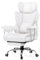 Executive Office Chair, Big and Tall Ergonomic Desk Office Chair with Footrest, Height Adjustable 360°-Swivel Reclining PU Computer Chairs White