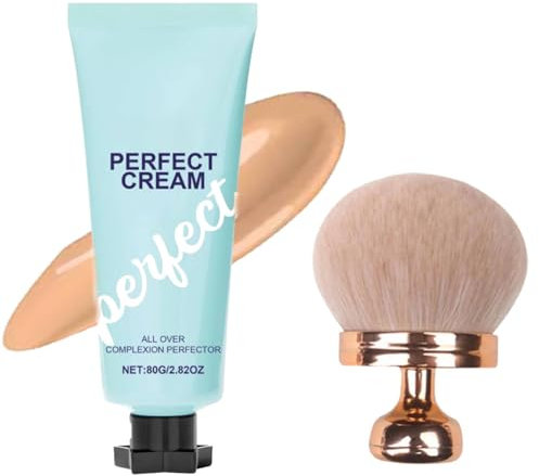 All-Over Complexion Perfector,2025 New Body Coverage Perfector, Hydrating Full Coverage Concealer,Long-Lasting CC Cream Foundation, Concealer&Coverage,Lightweight & Waterproof (#1 Natural+Brush)