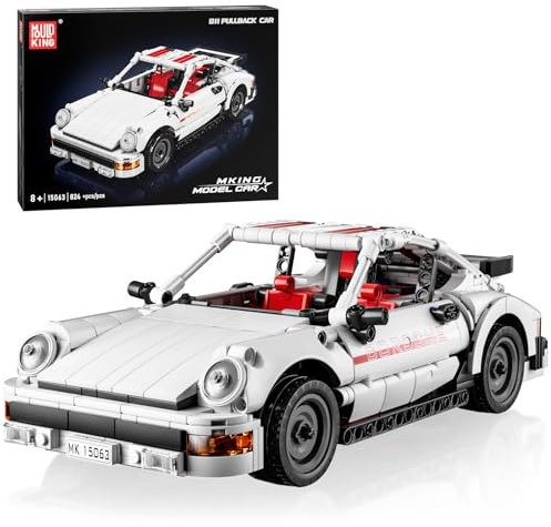 Mould King 15063 Technik Speed Champion 911 Sportwagen Bausteine mit Rückziehmotor Rennwagen Klemmbausteine Modellauto zum Sammeln Für Fans Erwachsene(824 Teile)