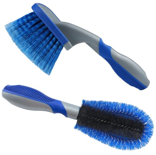 2 Cepillos de Llanta y Cepillo de Neumáticos,Cepillo Lavar Coche | Cepillo Llantas Coche,Cepillo para Lavar Coche,Cepillo de Limpieza de Neumáticos de Coche,Adecuado para Coches,Camiones, SUV
