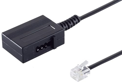 1aTTack.de 1x 0.2m - Western-Stecker 6/4 auf TAE N-Buchse Telefonadapter Kabel Gecrimpte Stecker Vernickelte & Vergoldete Kontakte