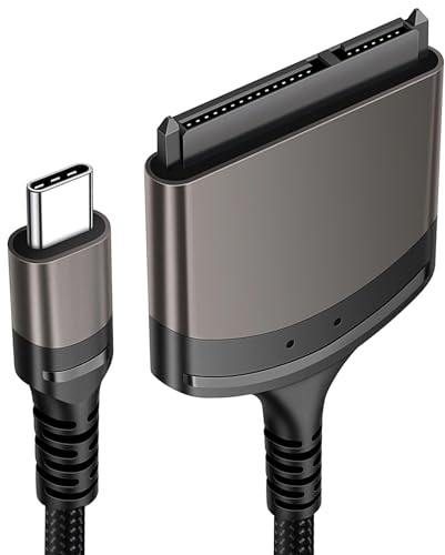 Hemlosk 5 Gbit/s USB C zu SATA Adapter, SATA auf USB Kabel für 2,5 Zoll HDD und SSD, SSD/HDD Konverter, Festplatten Adapter Kompatibel mit Windows, Mac OS und Linux Betriebssystemen