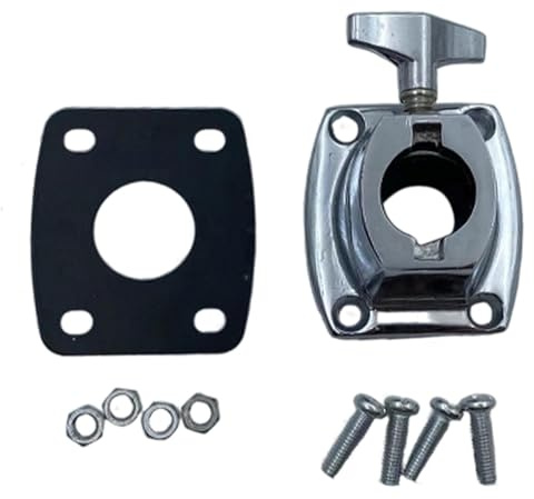 Generic Tom Cymbal Holder Clamp, Zinklegierung Tom Cymbal Holder, Clamp Bass Drum Tom Mount Bracket, Zinklegierung Schlagzeug-Halter, Metal Instrument Parts Drum Holder Base Plate, 3.5 Cm X 5.1 Cm