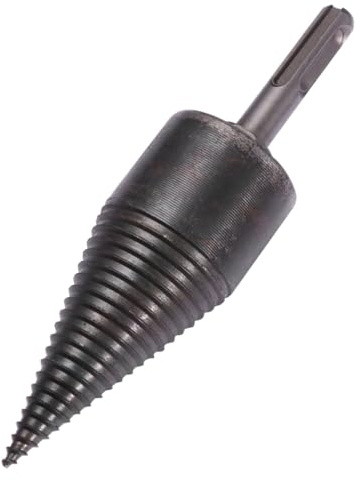 COOPHYA Holzspalter Bohrer Rundschaft Hochharter Holzspaltkeil Bohrmaschine Werkzeug für Effizientes Brennholzspalten mit Rutschfestem Design Einfach zu Montieren und Einsetzbar