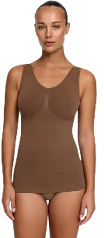 CFab Shaping Unterhemd Damen Bauchweg Top mit Bauchkontrolle | breite Träger tiefer Rundhalsausschnitt und weicher Stretch für glatte Linien unter Kleidung