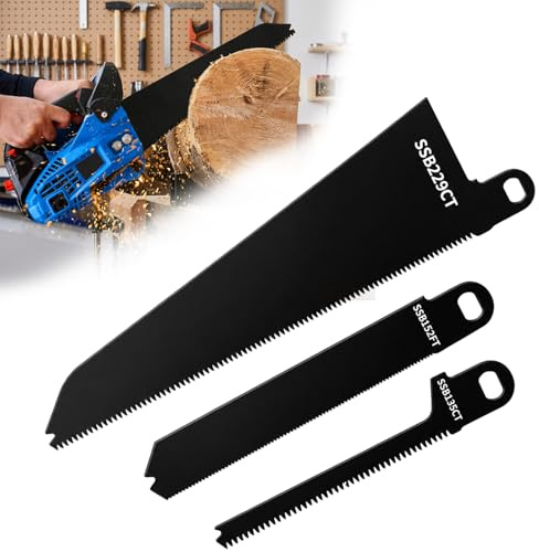 3-Piece Reciprocating Saw Blade Set SSB229CT SSB152FT SSB135CT Saw Blades Carbon Steel Black Blades Compatible with Black and Decker Scorpion Saws Blade for Cutting Wood Plastic Hardwood & Steel Pipe