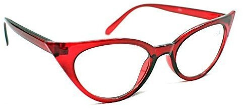 MT57 Retro 1950s 1960s Cat Eye Vintage Fashion Reading Glasses, Metal Hinges and 8 Lens Variations with Choice of 5 Colours (Red, 1.75)