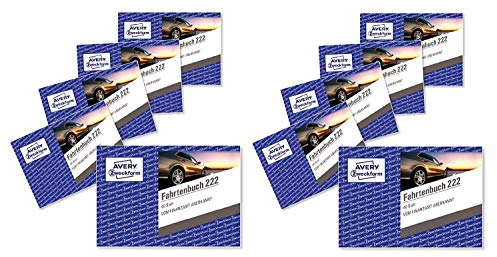 Avery Zweckform 222-10 Fahrtenbuch für PKW (A6 quer, 40 Blatt) 10er Pack, weiß (10 Stück)