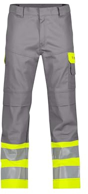 DASSY® Lenox Multinorm Warnschutzhose mit Kniepolstertaschen - Größe 58 - GRAPHITGRAU/NEONGELB
