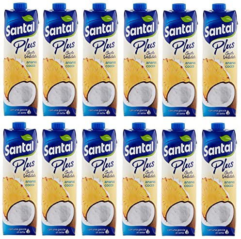 Santal - Succo Ananas Cocco, con una Goccia di Latte - 12 pezzi da 1 l [12 l]