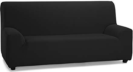 Martina Home Tunez, Copridivano elastico, Tela (50% poliestere, 45% cotone, 5% elastan), Nero, 3 Posti (180-240 cm larghezza)