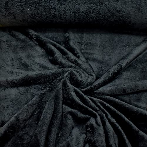 MAGAM-Stoffe Paula Fleece Stoff Uni Antipilling Meterware 50cm (15. Schwarz)