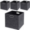 Posprica Storage Boxes , 28×28cm Collapsible Storage Cube Basket Bins Containers for Shelf,Drawers,Cabinet, Closet (Set of 4, Black)