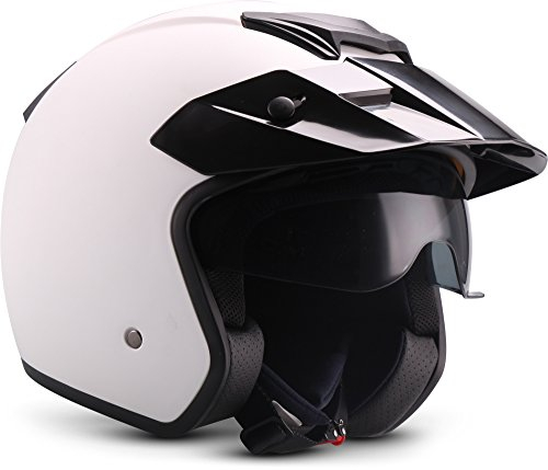 MOTO Helmets® S77 „Matt White“ · Jet-Helm · Motorrad-Helm Roller-Helm Scooter-Helm Bobber Mofa-Helm Vintage Pilot Biker · ECE S (55-56cm)